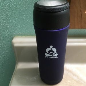 Teavana Blue Matte 12 oz Mack Tumbler wInfuser w/infuser Basket & cover